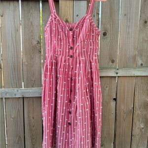 Anthropologie Red and White Striped Dress